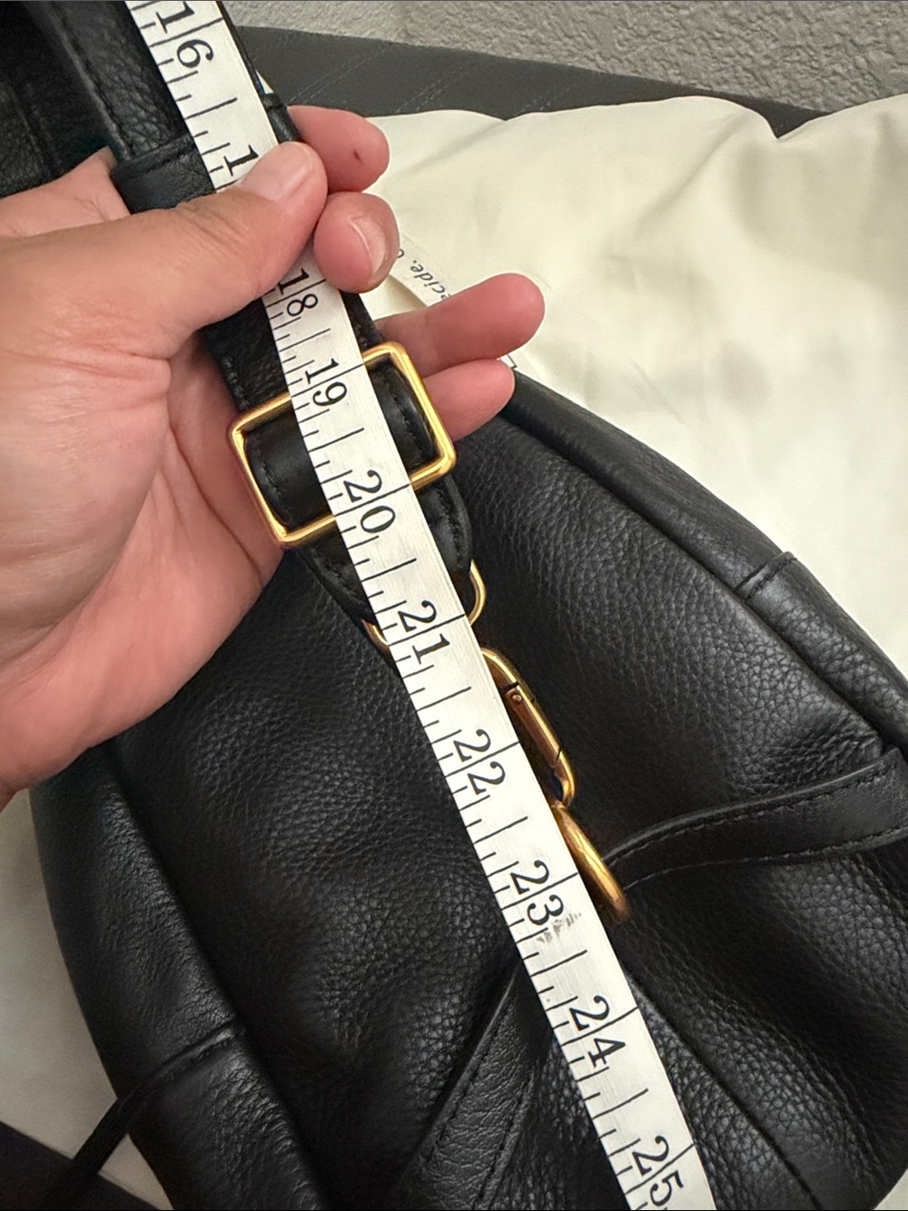 HOBO Fern Black Pebbled Leather Mini Sling Bag with Gold Hardware - Picture 8 of 10